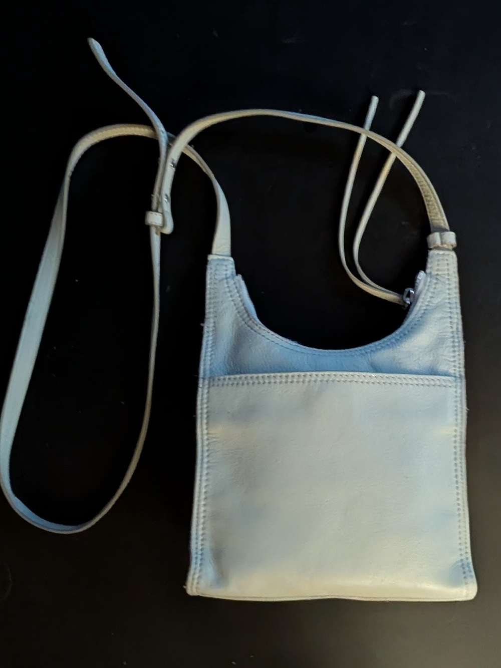 Lucky Brand Dina Leather Crossbody Bag in "Sea Foam" Light Pastel Blue-Green - Picture 4 of 12